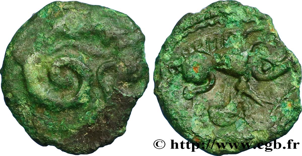GALLIA - CALETI (Región de Pays de Caux) Bronze au monstre enroulé BC/MBC+