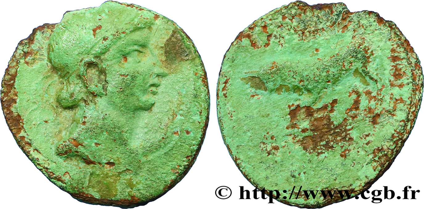 GALLIA BELGICA - REMI (Area of Reims) Bronze GERMANVS INDVTILLI au taureau (Quadrans) XF/VF
