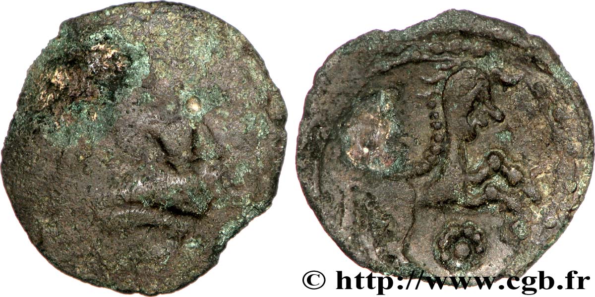 GALLIA BELGICA - BELLOVACI (Area of Beauvais) Bronze à l’archer agenouillé VF/VF