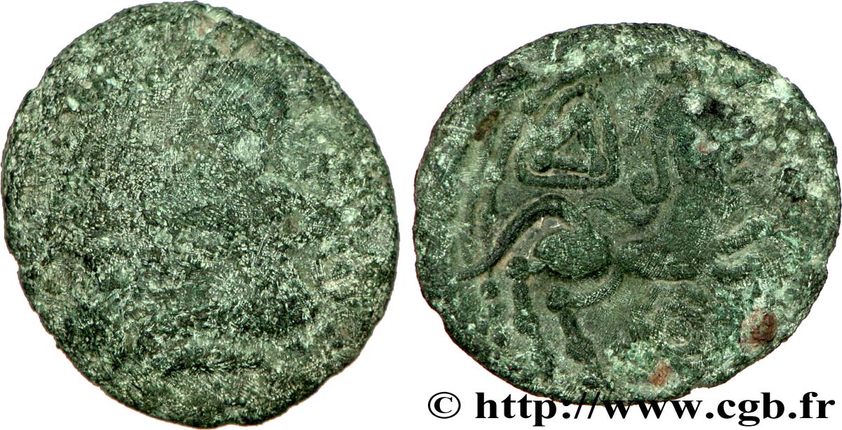 GALLIA - BELGICA - BELLOVACI (Región de Beauvais) Bronze à l’archer agenouillé et au petit cheval BC/BC+