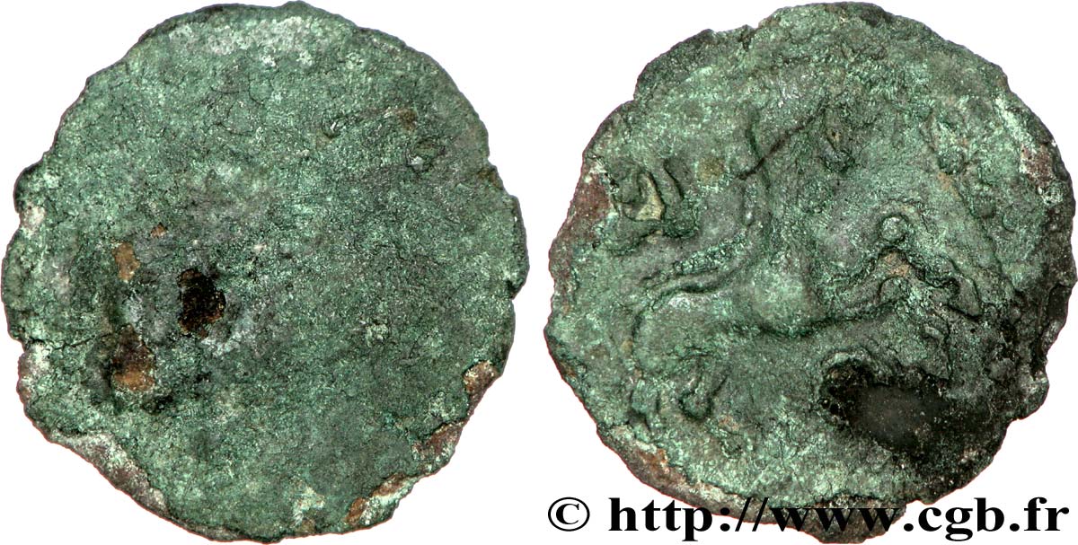 GALLIA BELGICA - BELLOVACI (Area of Beauvais) Bronze à l’archer agenouillé et au petit cheval VG/VF