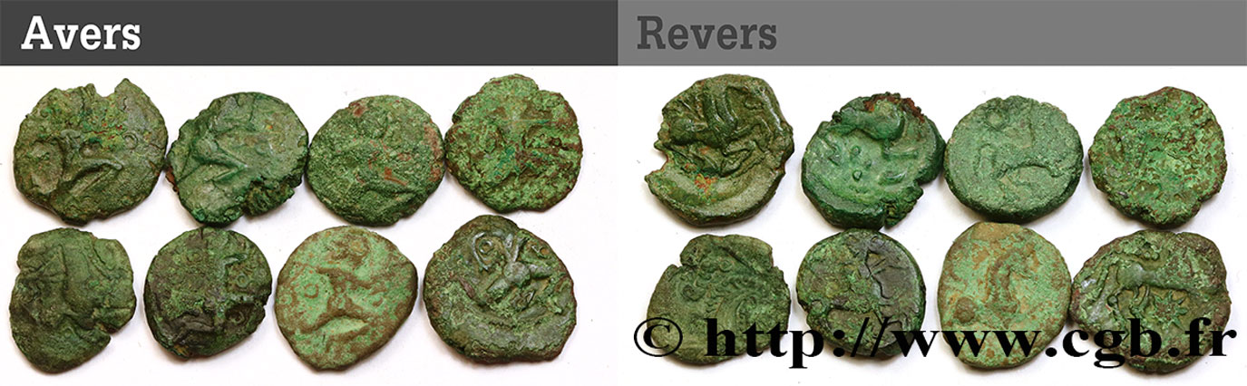 GALLIA - BELGICA - BELLOVACI (Región de Beauvais) Lot de 8 bronzes au personnage courant lote