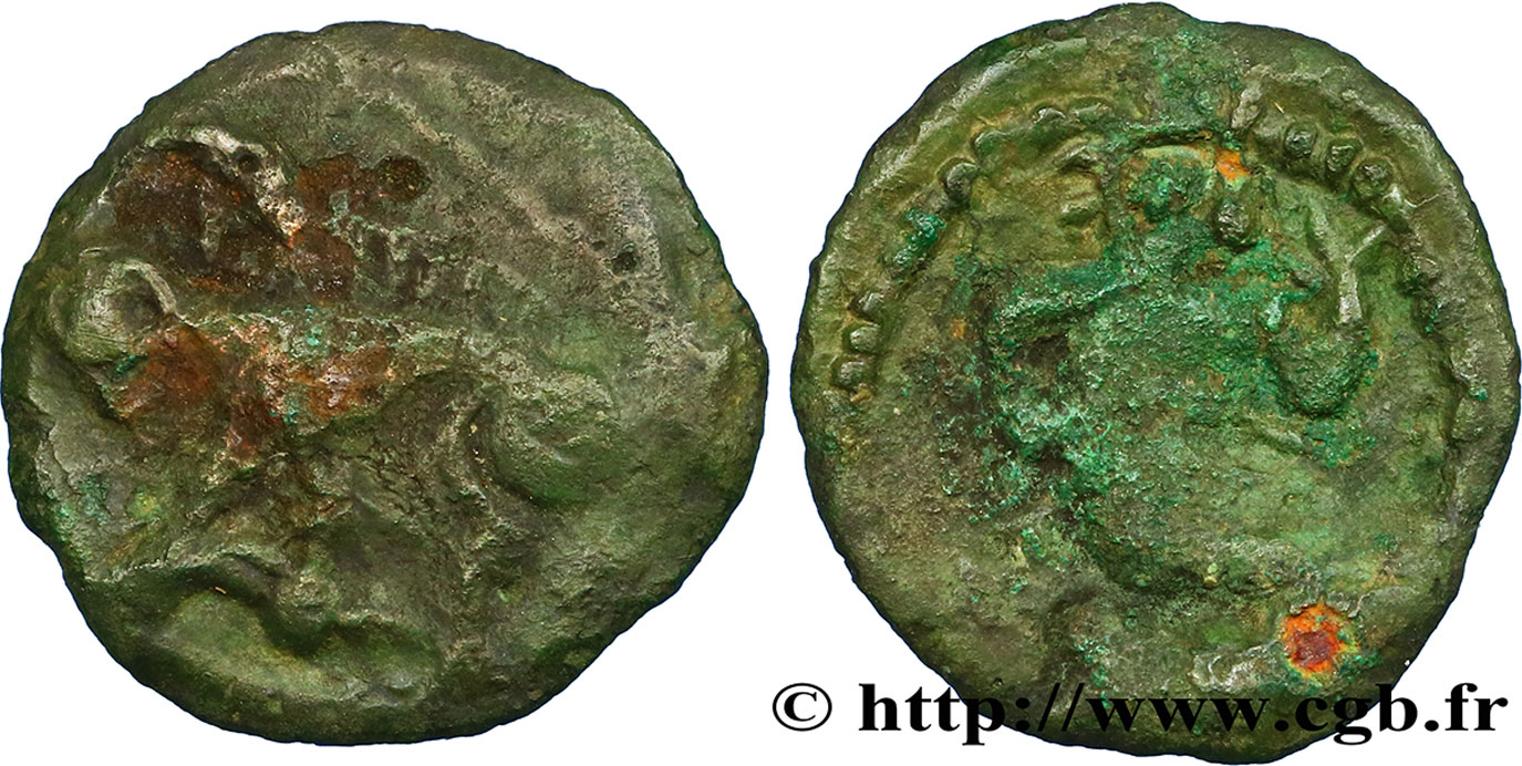 GALLIA - BELGICA - BELLOVACI (Región de Beauvais) Bronze au personnage agenouillé et au sanglier BC
