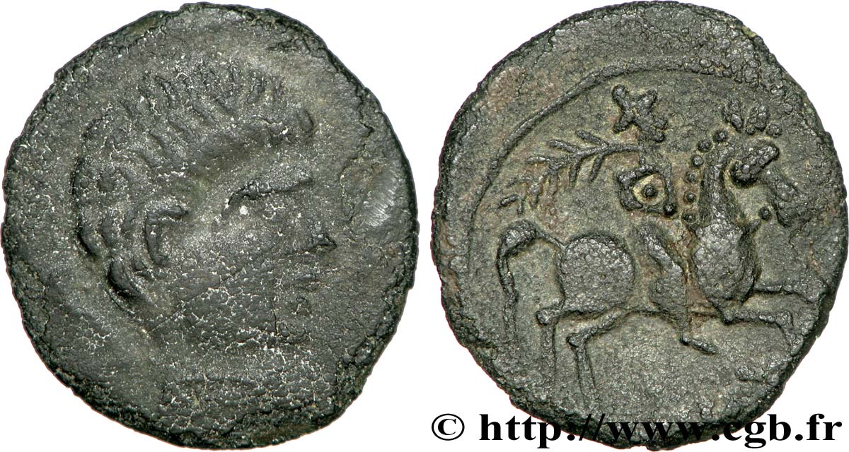 HISPANIA - IBERICO - KESE (Province of Tarragona) Unité de bronze au cavalier tenant une palme VF/AU