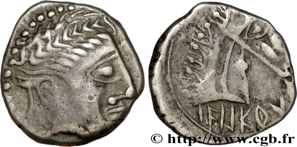 GALLIA - ALLOBROGES (Dauphiné area) Denier IALKOVESI au buste de cheval XF