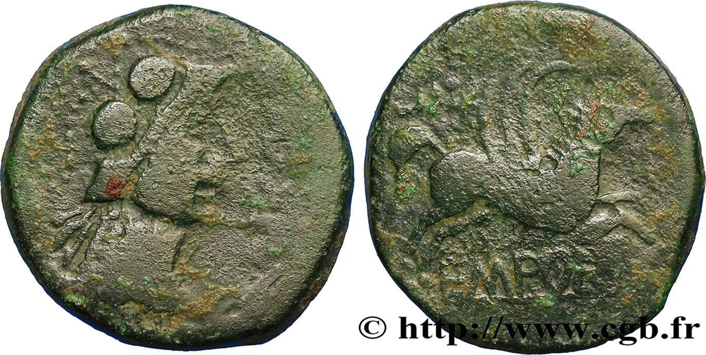 SPAGNA - INDIGETES - EMPORIA / UNTIKESKEN (Provincia di Gerona - Ampurias) Unité de bronze ou as MB