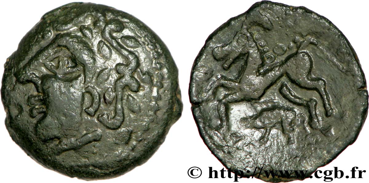 GALLIA - AULERCI EBUROVICES (Area of Évreux) Bronze au cheval et au sanglier XF