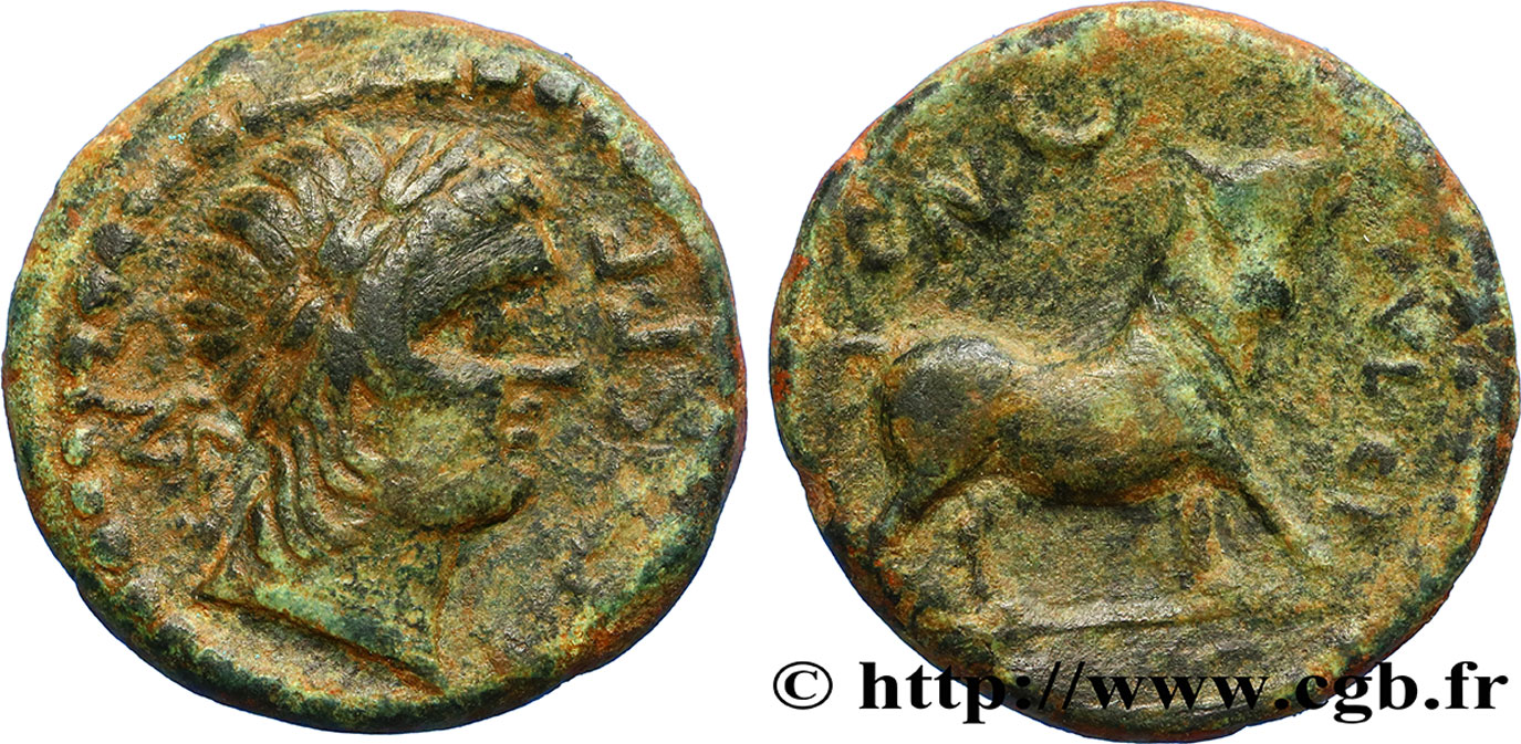 HISPANIA - CASTULO/KASTILO (Province de Jaen/Calzona) Bronze au taureau ou semis TB+/TTB+
