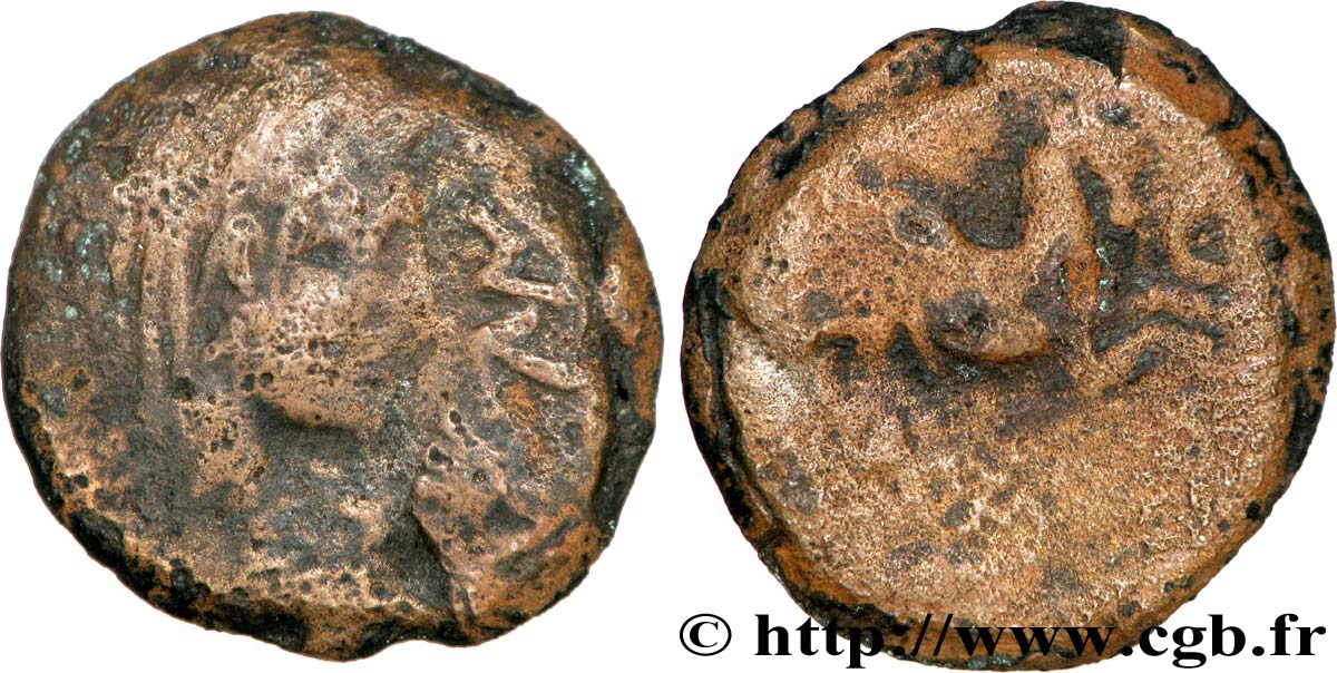 GALLIA - NEDENES (oppido de Montlaures) Unité ou bronze au taureau BC