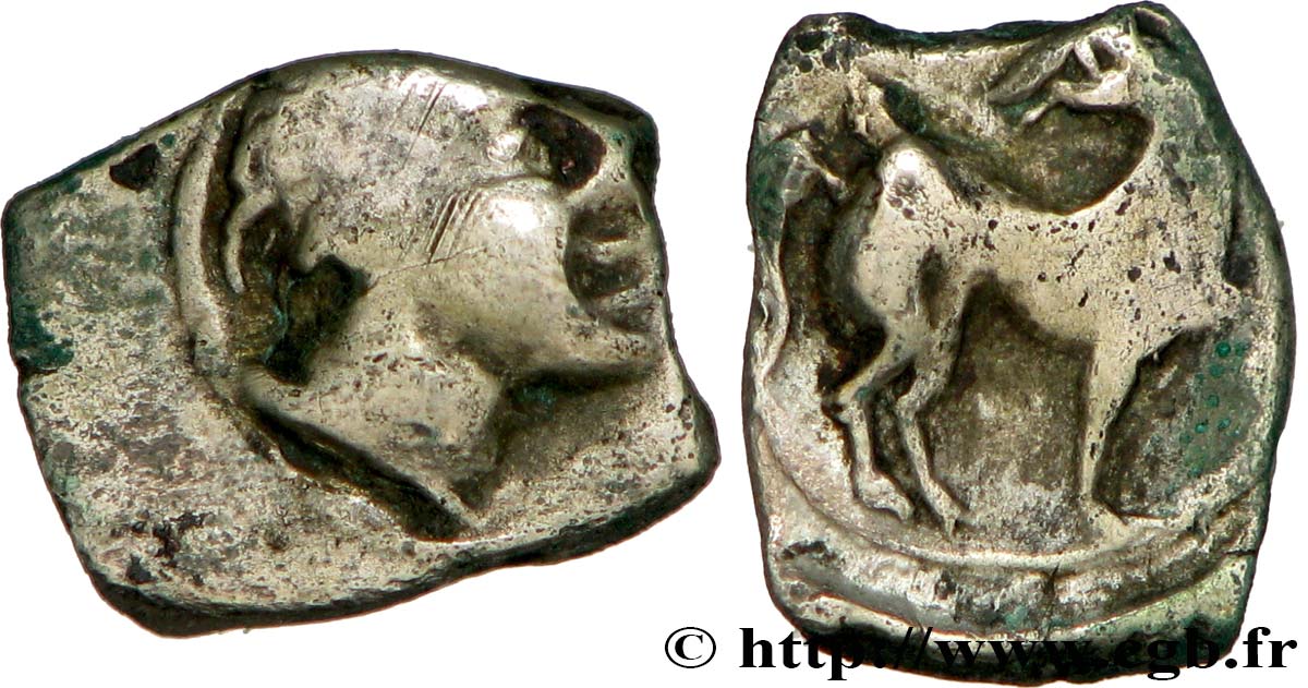 GALLIEN - NEDENES (oppidum des Montlaures) Obole au cheval retourné fSS/SS