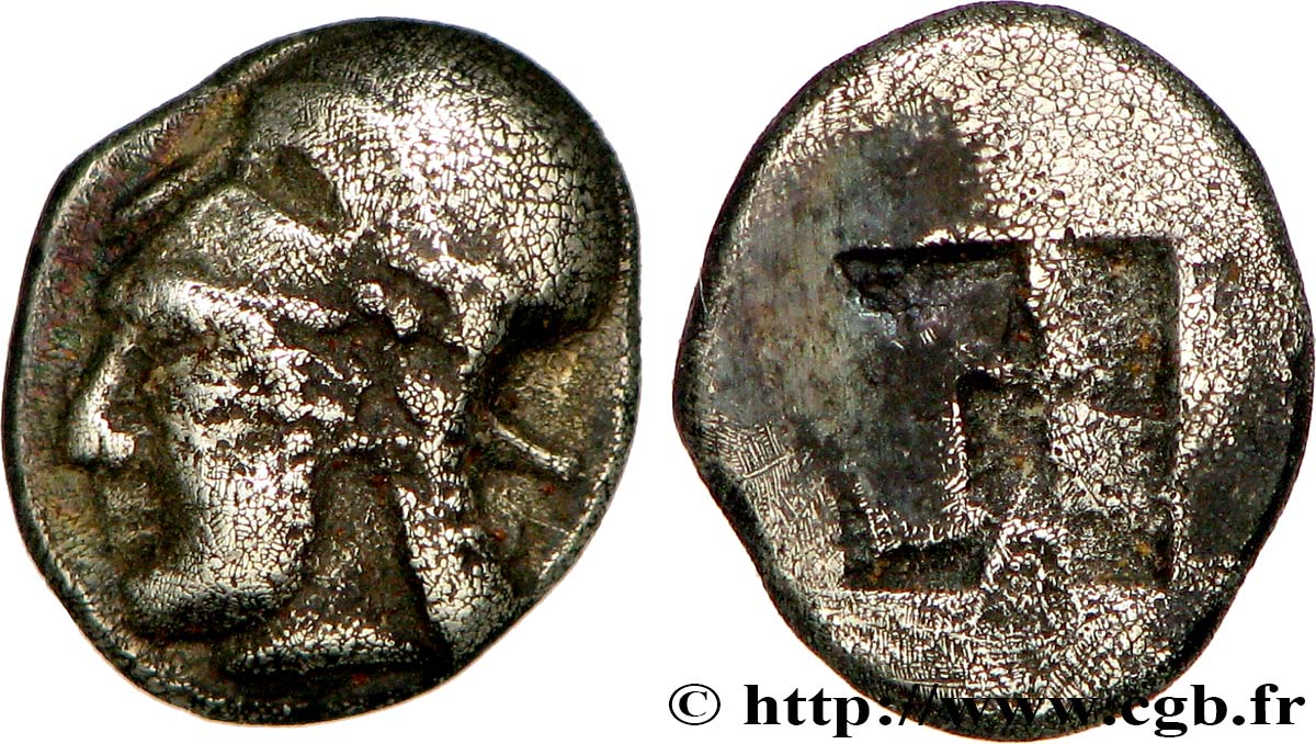 MASSALIA - MARSEILLES Litra du type du trésor d Auriol à la tête d Athéna coiffée du casque corinthien XF/VF