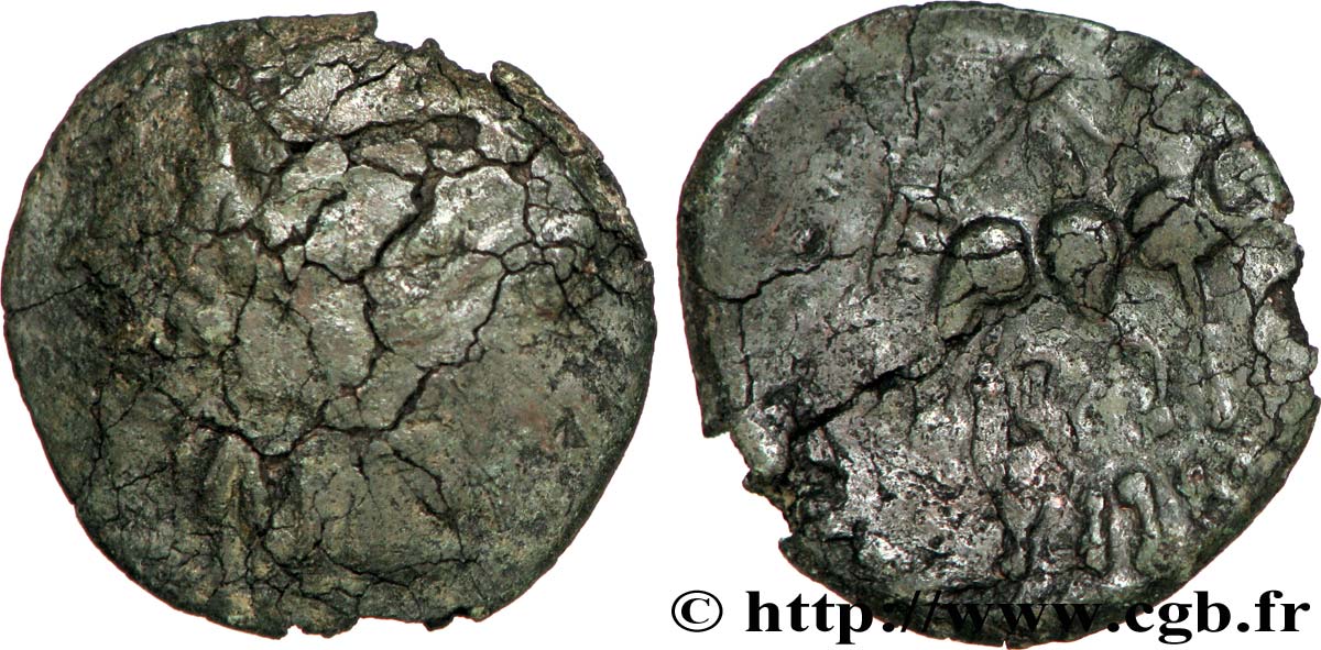 DANUBIAN CELTS - IMITATIONS OF THE TETRADRACHMS OF PHILIP II AND HIS SUCCESSORS Tétradrachme au cavalier, en bronze VF