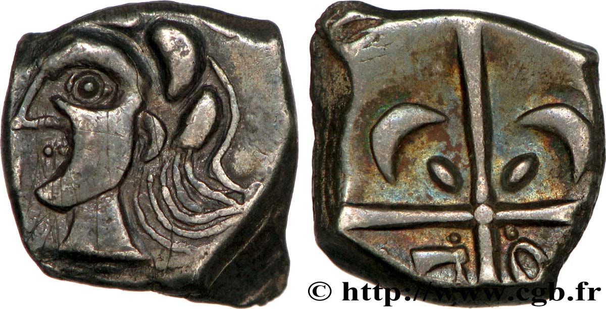 VOLQUES TECTOSAGES (région de Toulouse) Drachme “à la tête cubiste”, lourde, S. 38 SPL/SUP