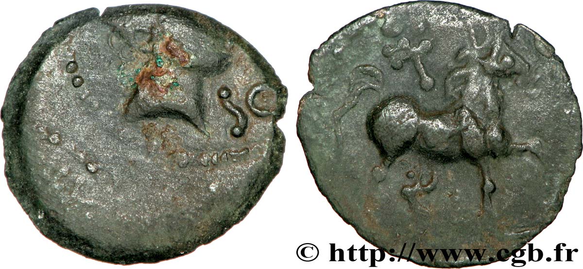 GALLIA - SOUTH WESTERN GAUL - CADURCI (Area of Cahors) Bronze LVXTIIRIOS, pour Lucterios VF/AU