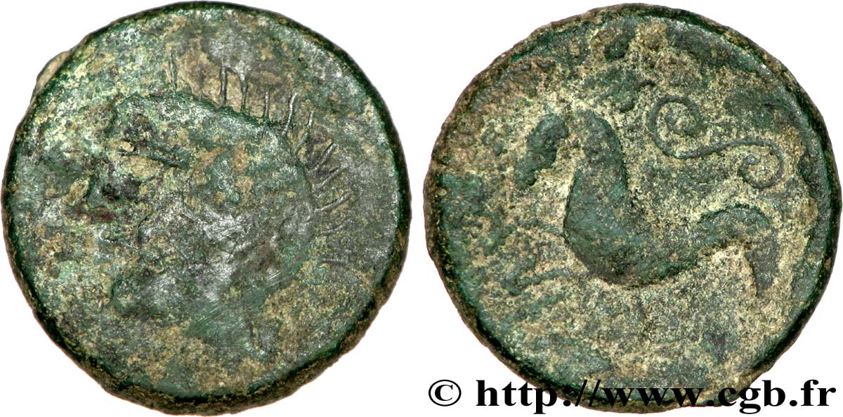 GALLIA - VOLCÆ ARECOMICI (Area of Nîmes) Bronze au cheval, imité des statères arvernes VF/VF