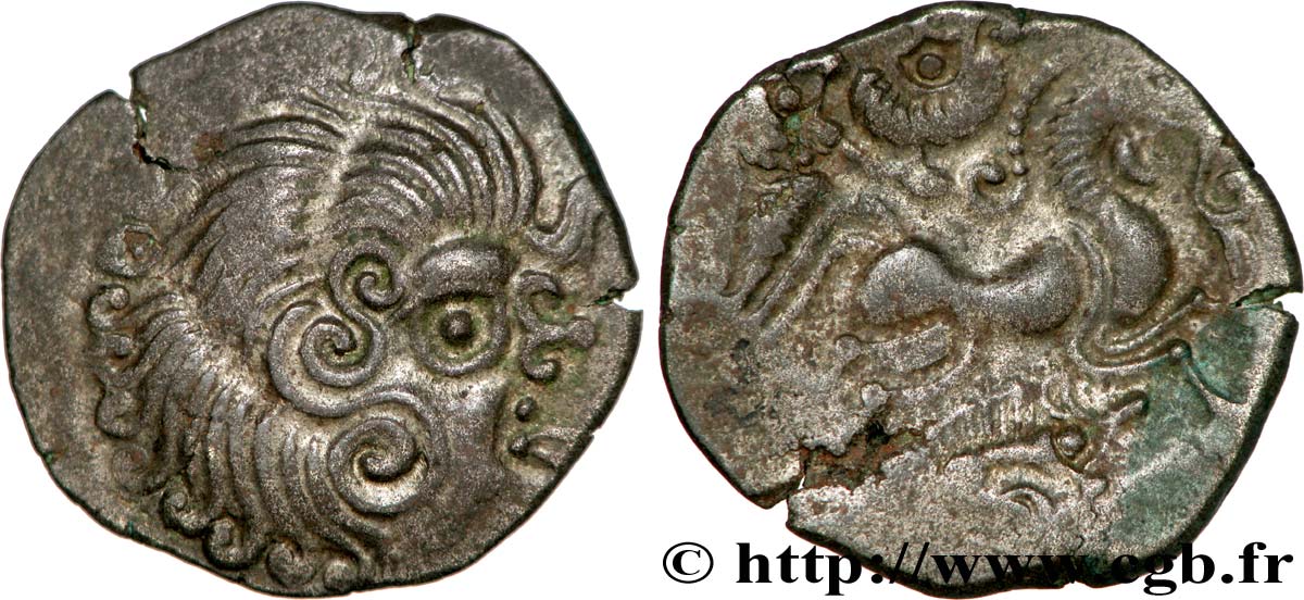 GALLIEN - ARMORICA - CORIOSOLITÆ (Region die Corseul, Cotes d Armor) Statère de billon, classe III au nez en epsilon fVZ