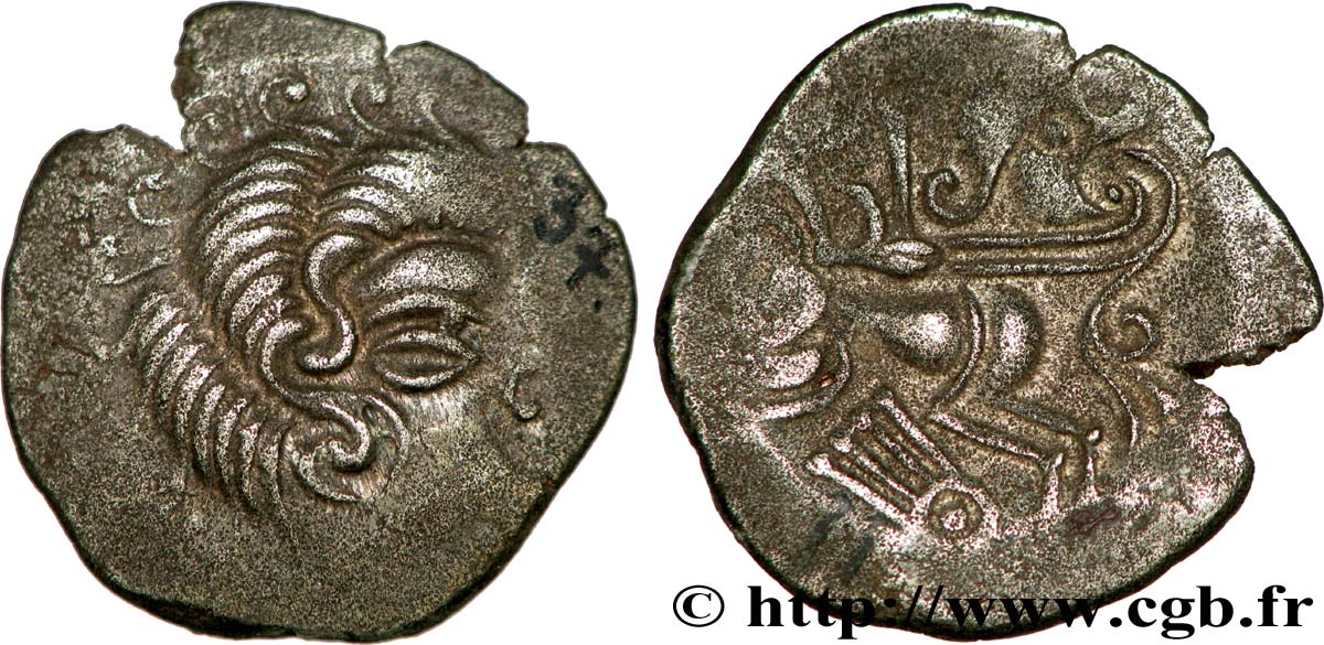 GALLIEN - ARMORICA - CORIOSOLITÆ (Region die Corseul, Cotes d Armor) Statère de billon, classe IV b fVZ