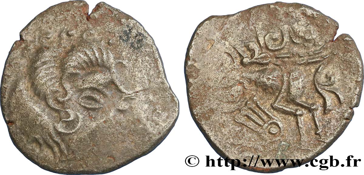 GALLIA - ARMORICA - CORIOSOLITÆ (Región de Corseul, Cotes d Armor) Statère de billon, classe IVb MBC