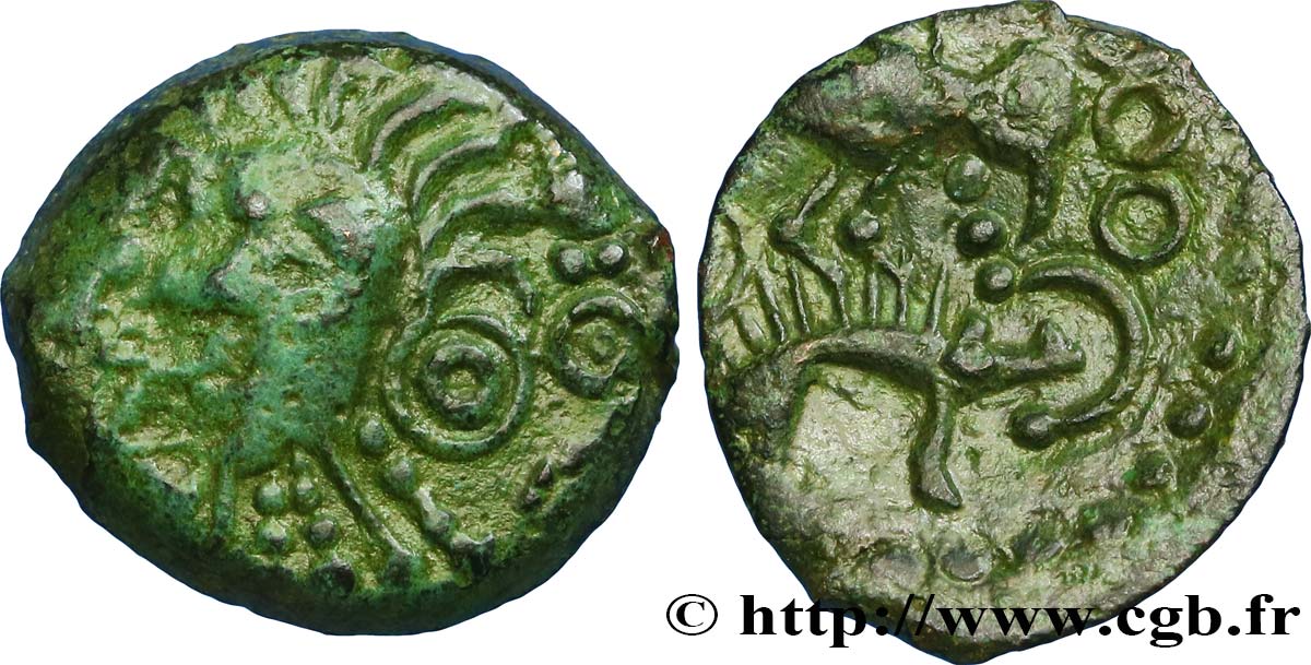 GALLIA BELGICA - MELDI (Regione di Meaux) Bronze à l’aigle et au sanglier, classe II BB/q.SPL