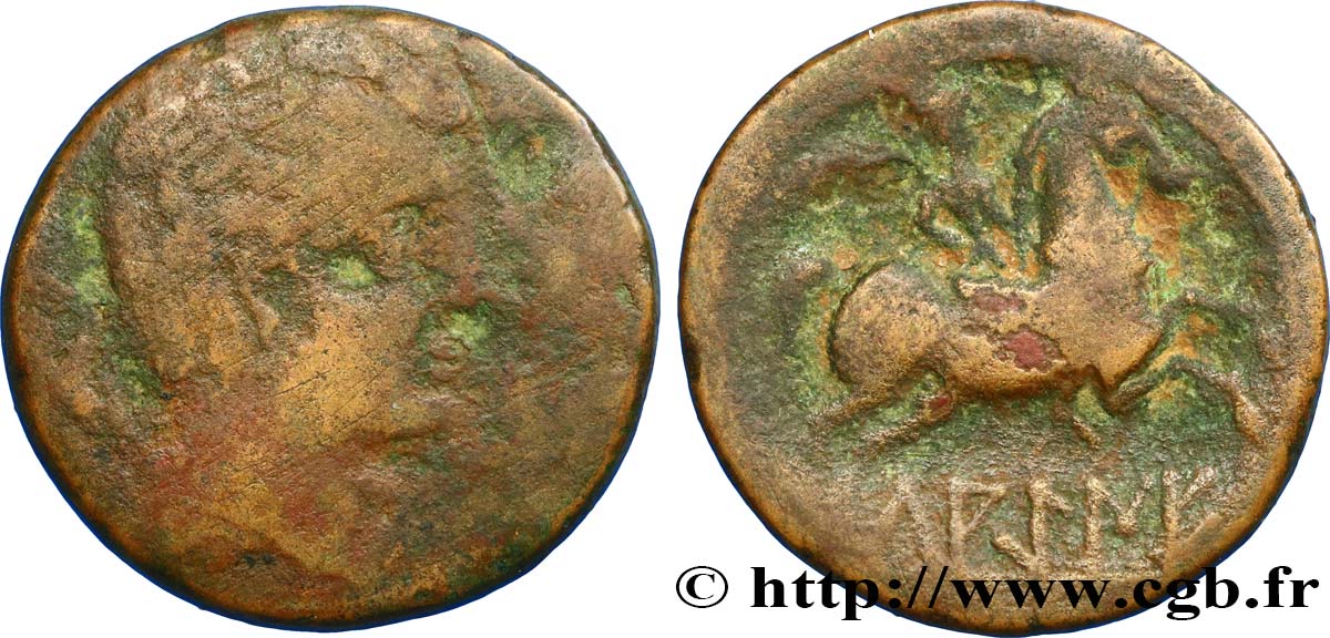 HISPANIA - LAKINE - VALLE DEL EBRO (Province of Saragosse) Unité de bronze au cavalier ou as VF