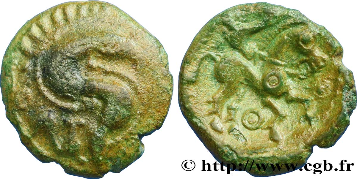 GALLIA BELGICA - AMBIANI (Area of Amiens) Bronze au monstre marin XF/AU