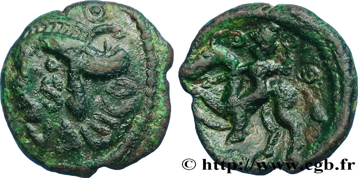 GALLIEN - BELGICA - AMBIANI (Region die Amiens) Bronze VACIICO, au sanglier et au cavalier fVZ
