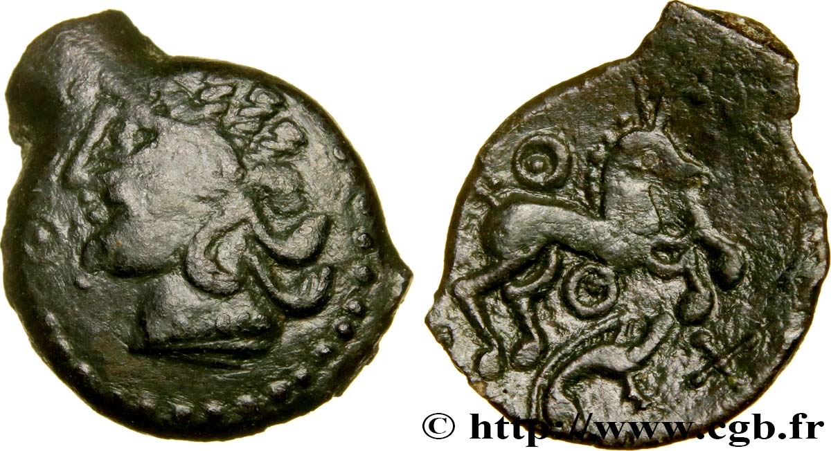 GALLIEN - AULERCI EBUROVICES (Region die Évreux) Bronze au cheval et au sanglier fVZ