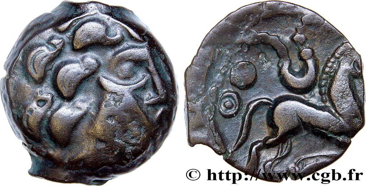 GALLIA BELGICA - AMBIANI (Regione di Amiens) Bronze au cheval et au sanglier BB