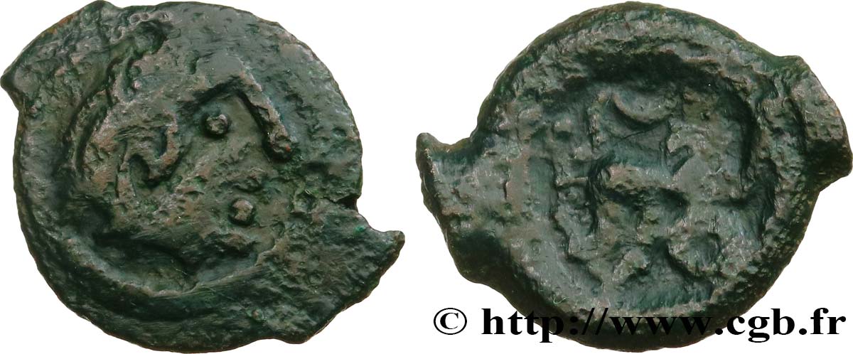 BITURIGES CUBI / CENTROVESTE - INCERTI Bronze au cheval, BN. 4298 q.BB/MB