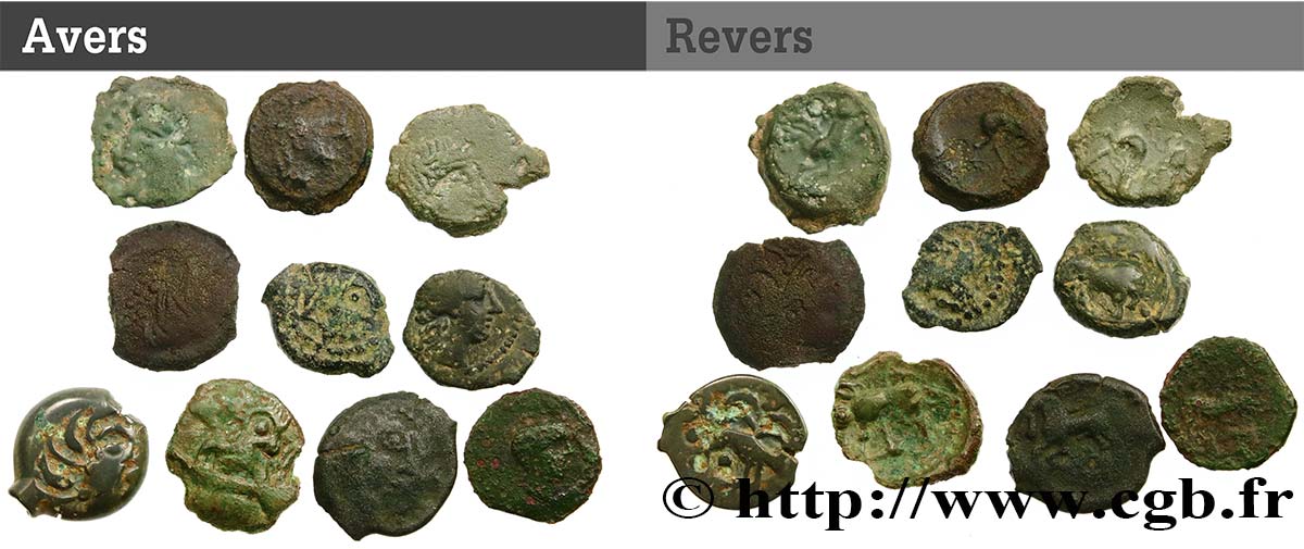 GALLO-BELGIEN - KELTIC Lot de 10 bronzes variés lot