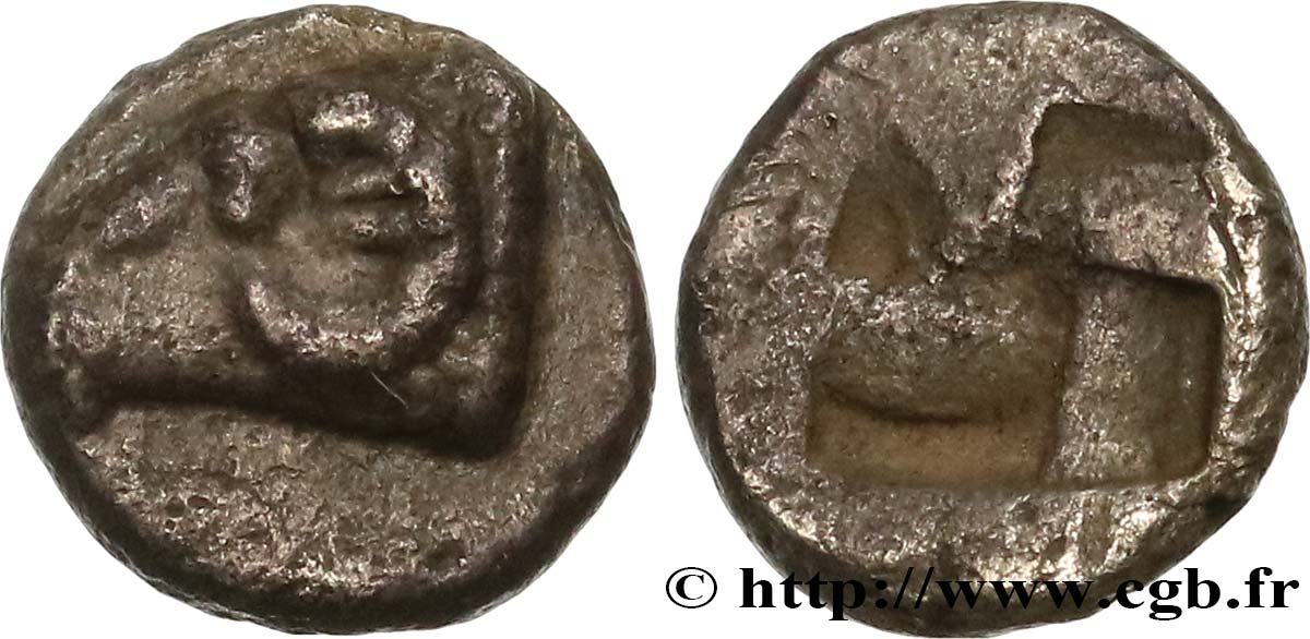 MASSALIA - MARSEILLES Hémiobole à la tête de bélier à gauche, du trésor d’Auriol  XF