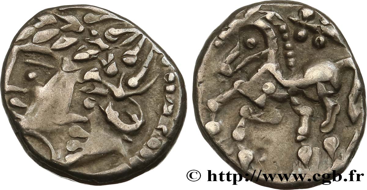 ALLOBROGES (Région du Dauphiné) Denier au cheval galopant et au “caducée” SUP