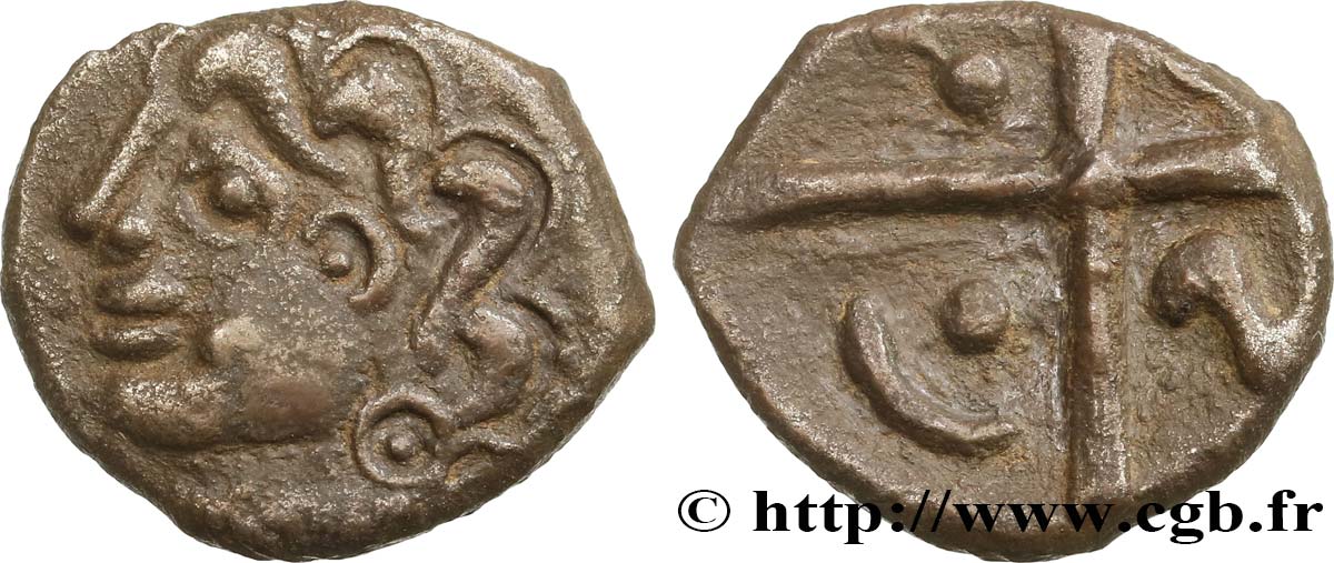 GALLIA - SUDOVEST DELLA GALLIA - NITIOBROGES (Regione di Agen) Drachme “à la tête négroïde”, hybride, S. 115 BB