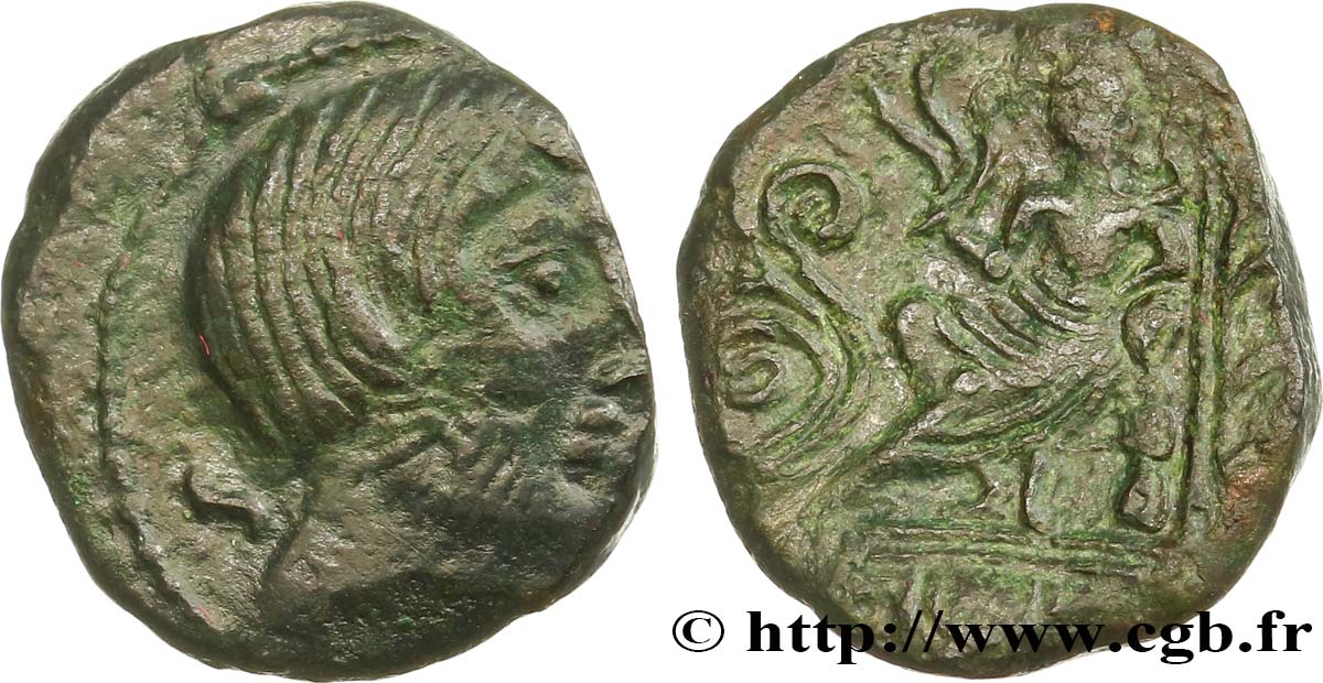 GALLIA - CARNUTES (Beauce area) Bronze PIXTILOS classe V à la “déesse assise” XF