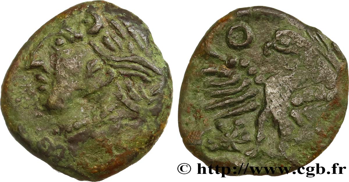 GALLIA - BITURIGES CUBI (Región de Bourges) Bronze VANDIINOS à l’aigle, imitation MBC+/EBC