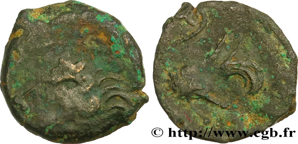 GALLIA - ARVERNI (Regione di Clermont-Ferrand) Bronze IIPOS à l’échassier q.BB