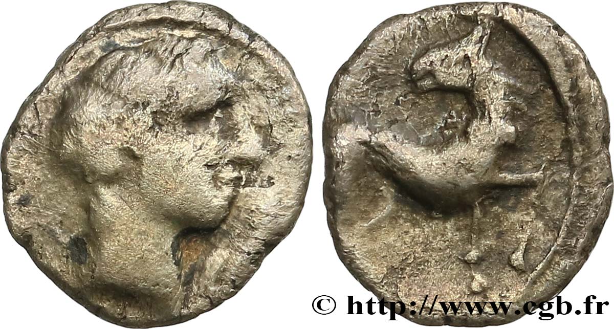 GALLIA - NEDENES (oppidum of Montlaures) Obole au cheval retourné VF/XF