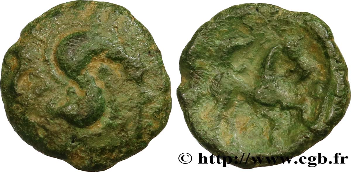 GALLIA BELGICA - AMBIANI (Regione di Amiens) Bronze au monstre marin q.BB