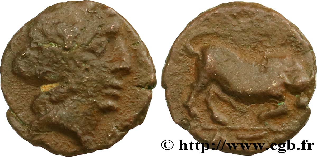 MASALIA - MARSEILLES Petit bronze au taureau (hémiobole ?) BC/BC+
