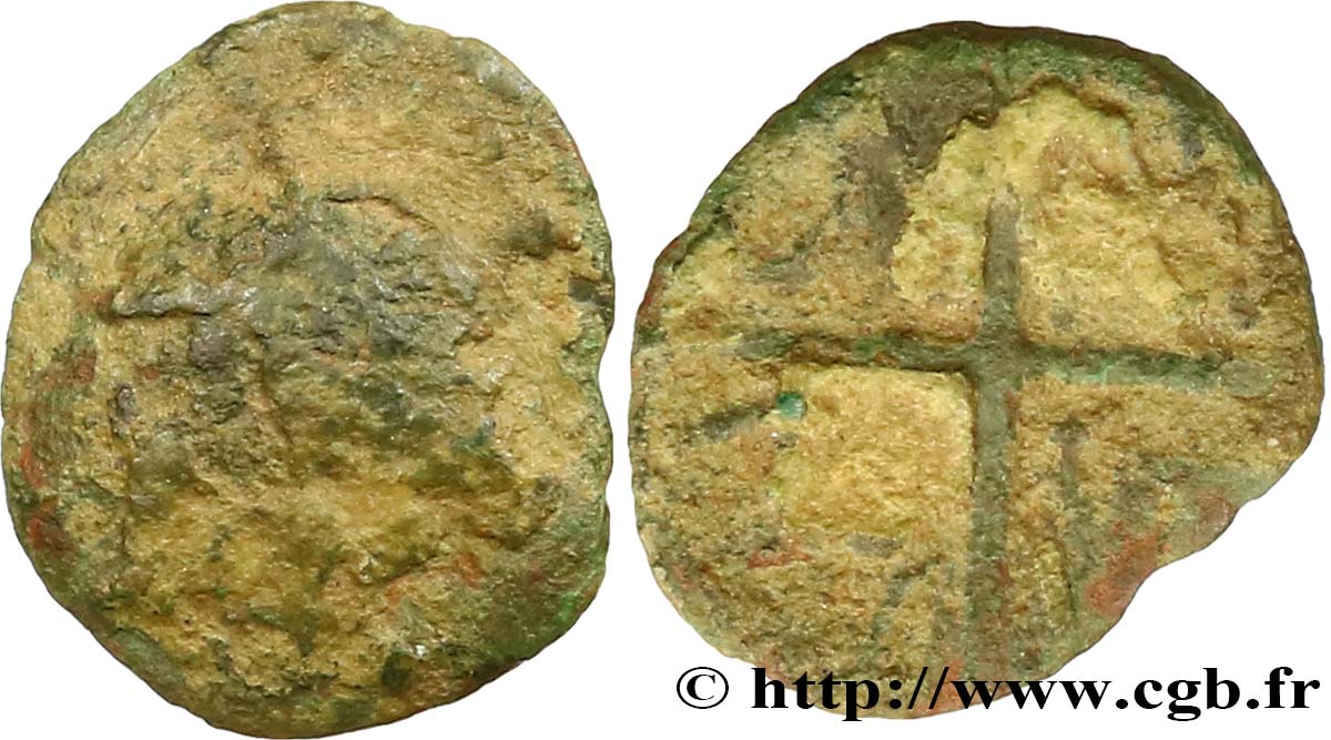 MASSALIA - MARSEILLES Obole MA, tête à gauche, faux d’époque en bronze F/VF