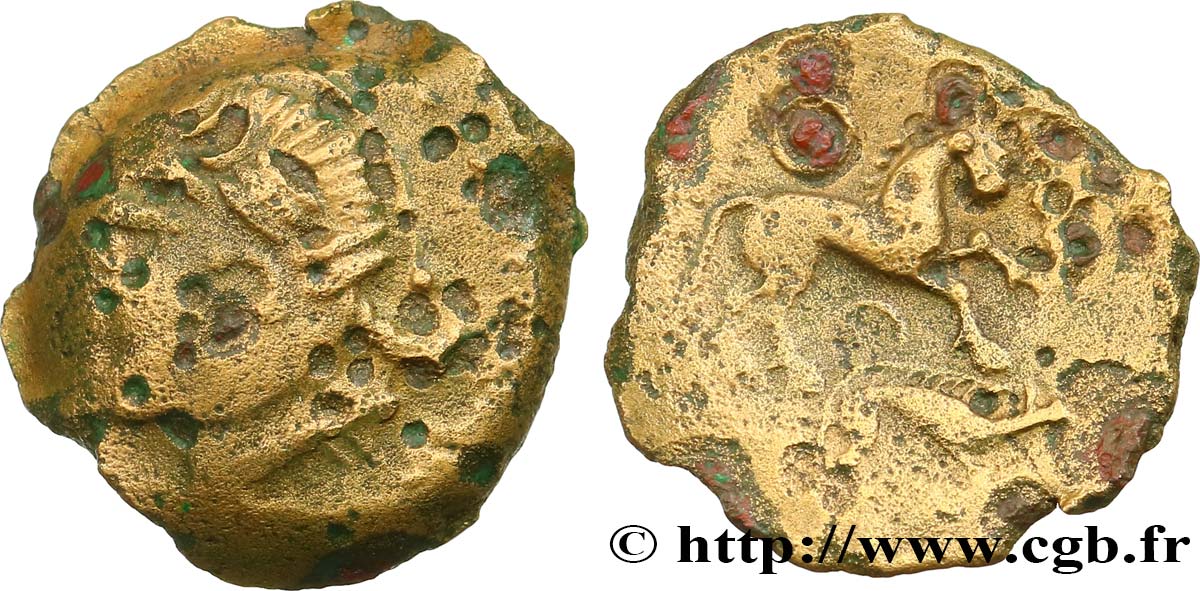 GALLIEN - AULERCI EBUROVICES (Region die Évreux) Bronze au cheval et au sanglier fSS