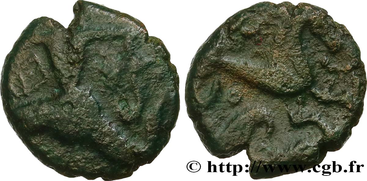 GALLIEN - BELGICA - BELLOVACI (Region die Beauvais) Bronze au personnage courant, EPA DVMNA fSS
