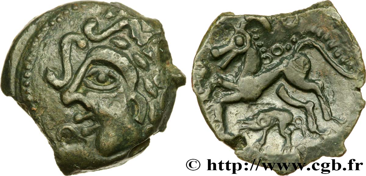 GALLIA - AULERCI EBUROVICES (Regione d Evreux) Bronze au cheval et au sanglier SPL