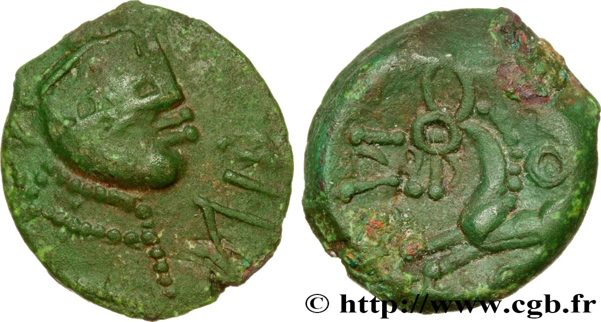GALLIEN - BELGICA - REMI (Region die Reims) Bronze au cheval et aux annelets fVZ