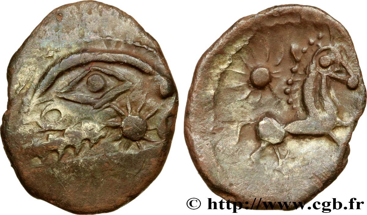 GALLIA BELGICA - BELLOVACI (Area of Beauvais) Quart de statère d argent à l astre, cheval à droite AU