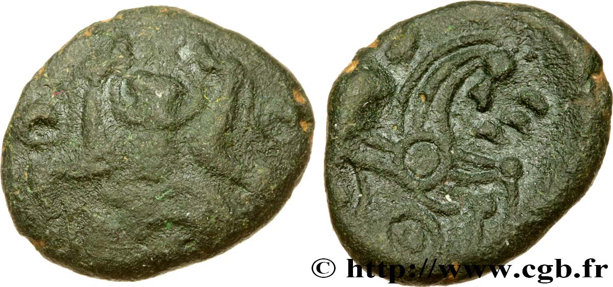 GALLIA BELGICA - AMBIANI (Región de Amiens) Bronze “au triskèle et au canard” BC+/MBC