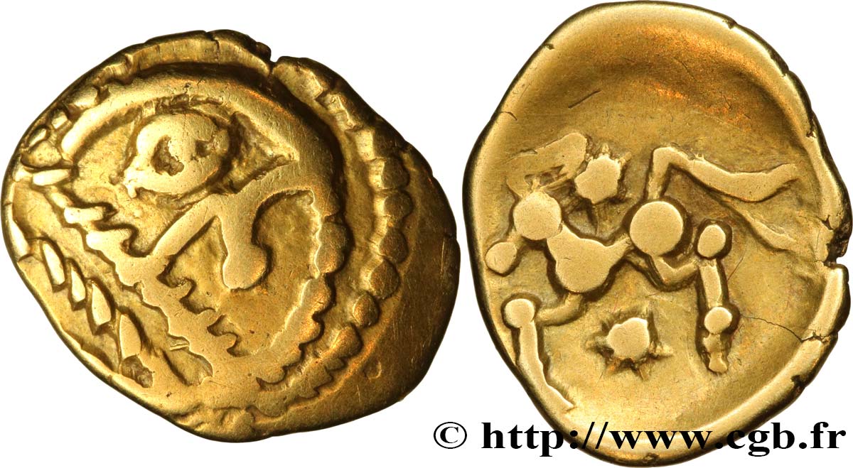 GALLIA - BELGICA - BELLOVACI (Regione di Beauvais) Quart de statère d or à l astre, cheval à gauche BB