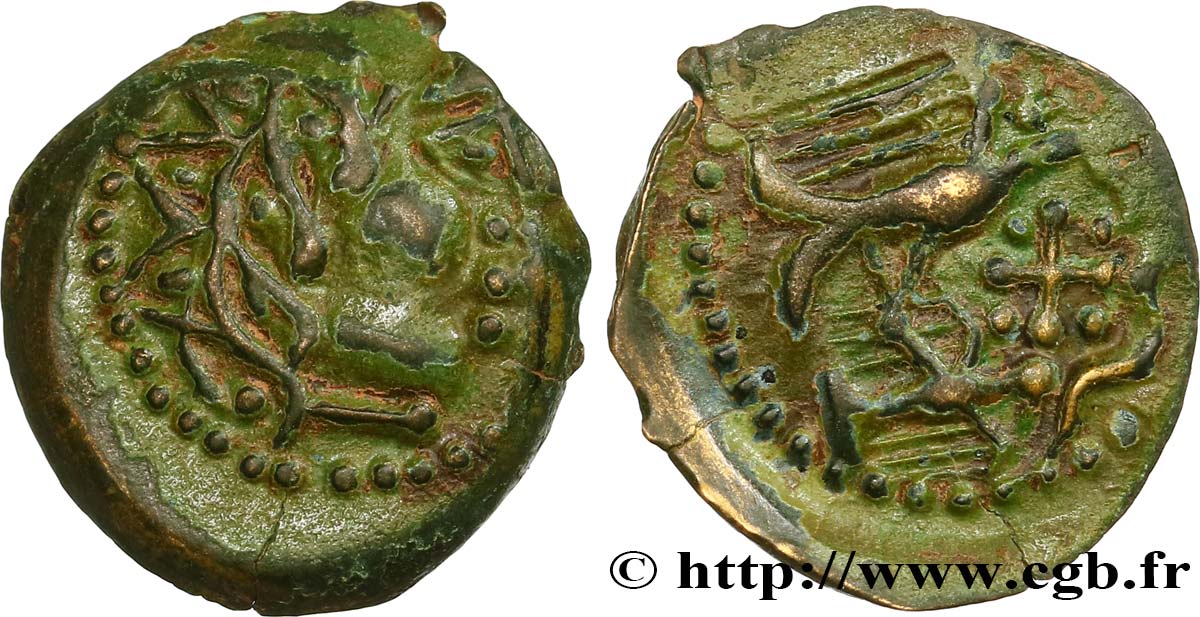 GALLIA - CARNUTES (Regione della Beauce) Bronze “aux oiseaux et au serpent” q.SPL