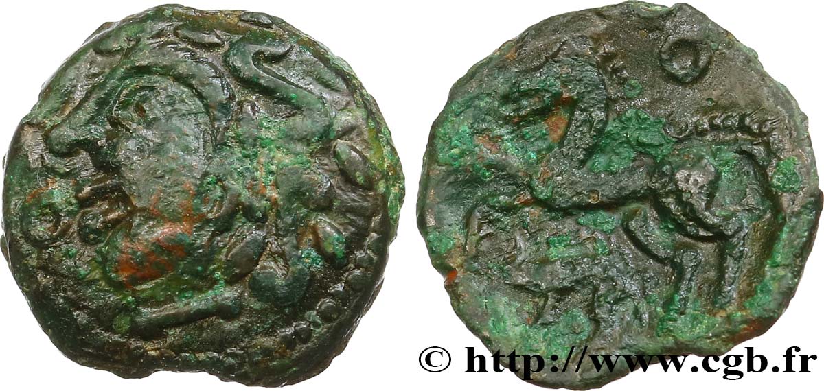 GALLIA - AULERCI EBUROVICES (Area of Évreux) Bronze au cheval et au sanglier XF