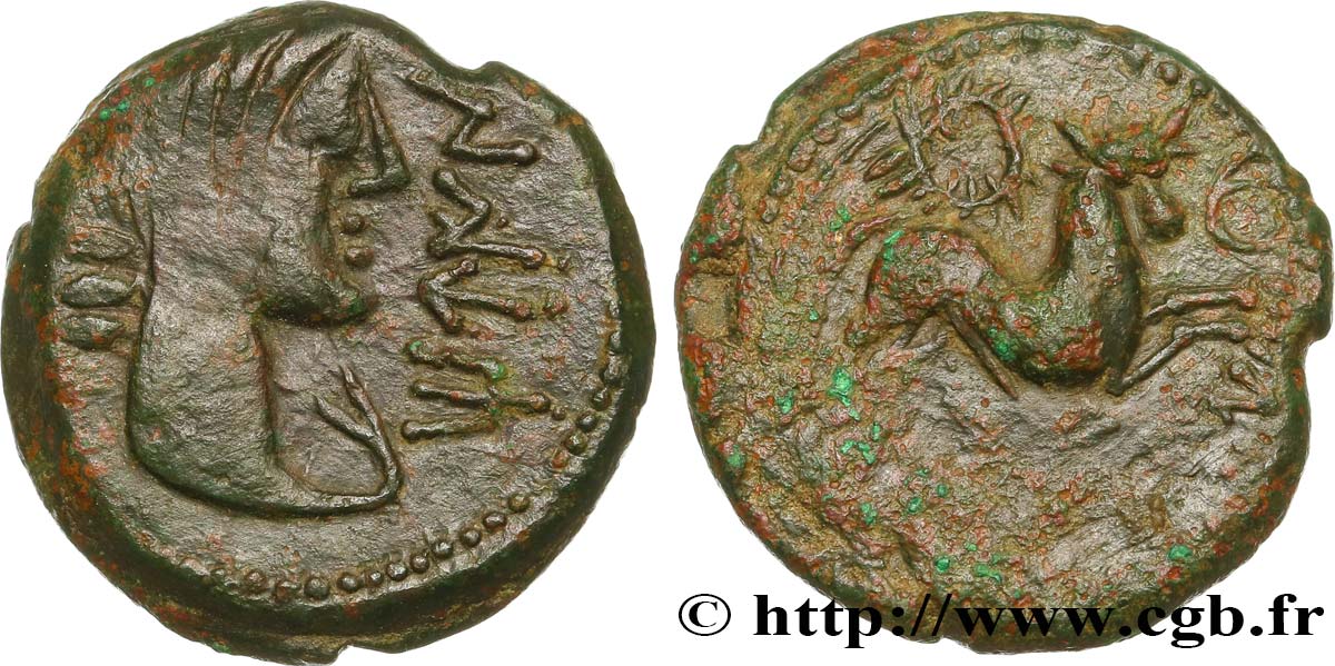 GALLIA - NEDENES (oppidum of Montlaures) Unité ou bronze au taureau AU/XF